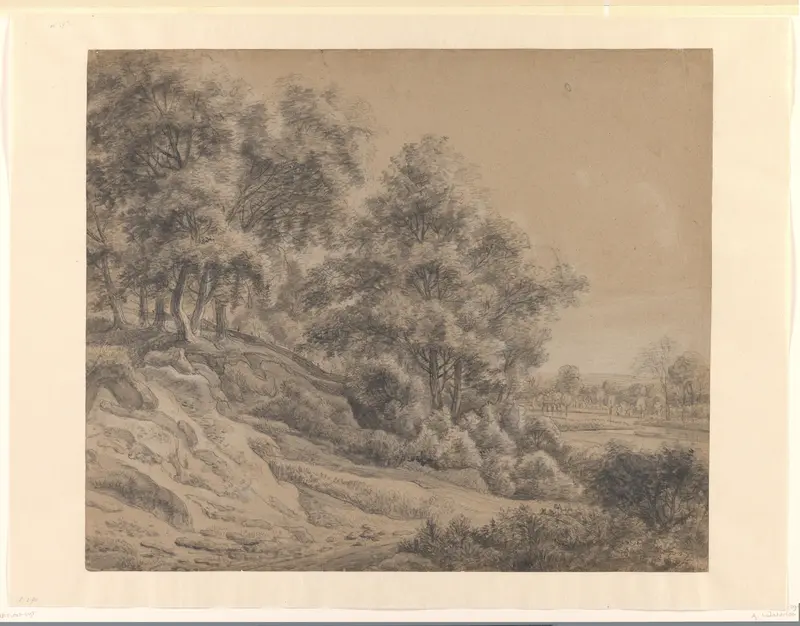 Bomen in een heuvelachtig landschap Wall Art by Anthonie Waterloo - High-Resolution Digital Print