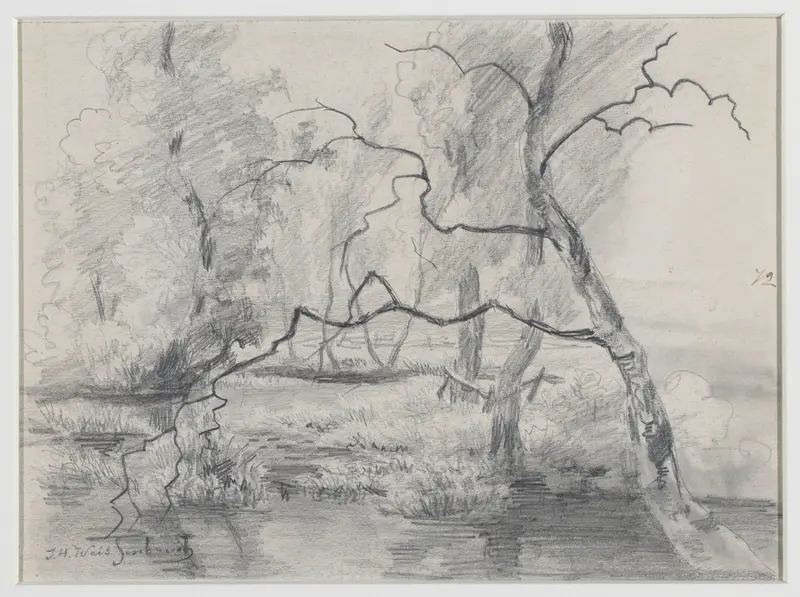 Bomen in een moeras Wall Art by Johan Hendrik Weissenbruch - High-Resolution Digital Print