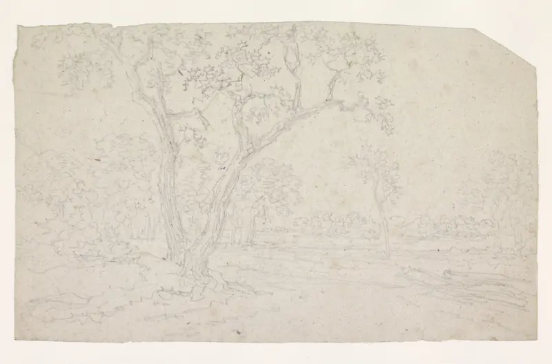 Bomen in een vlak landschap Wall Art by Georges Michel - High-Resolution Digital Print