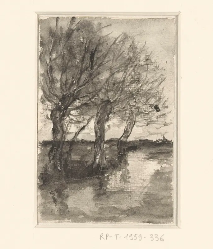 Bomen langs een sloot Wall Art by Sientje Mesdag-van Houten - High-Resolution Digital Print