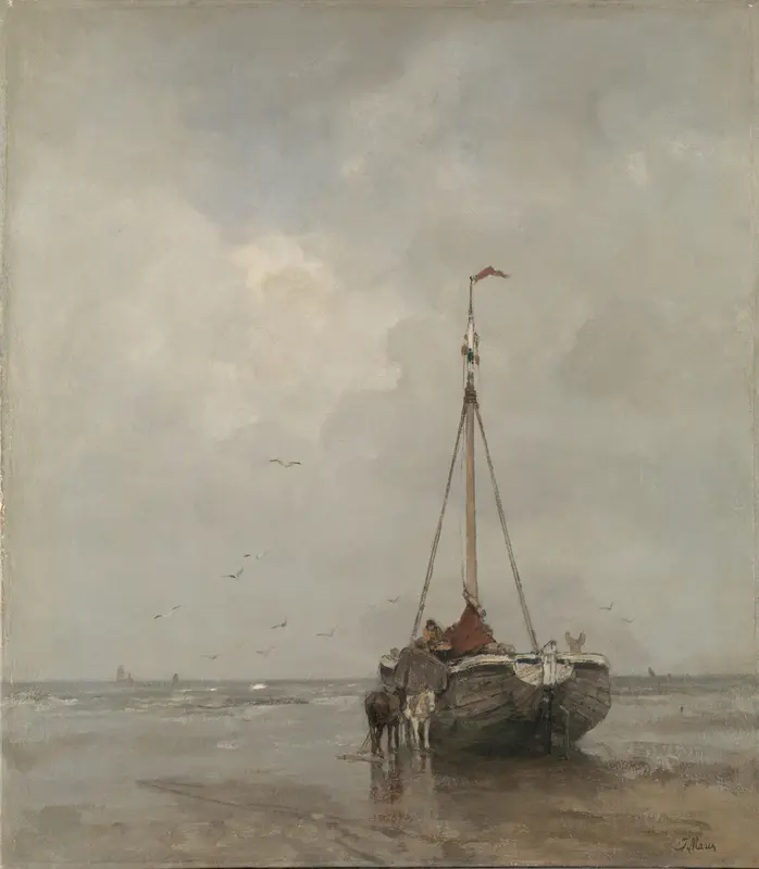Bomschuit op het Scheveningse strand Wall Art by Jacob Maris - High-Resolution Digital Print
