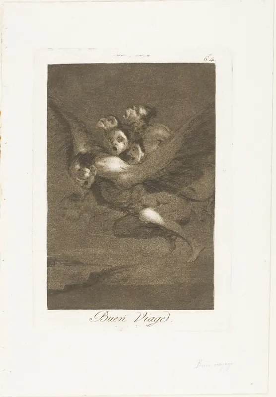 Bon voyage, plate 64 from Los Caprichos