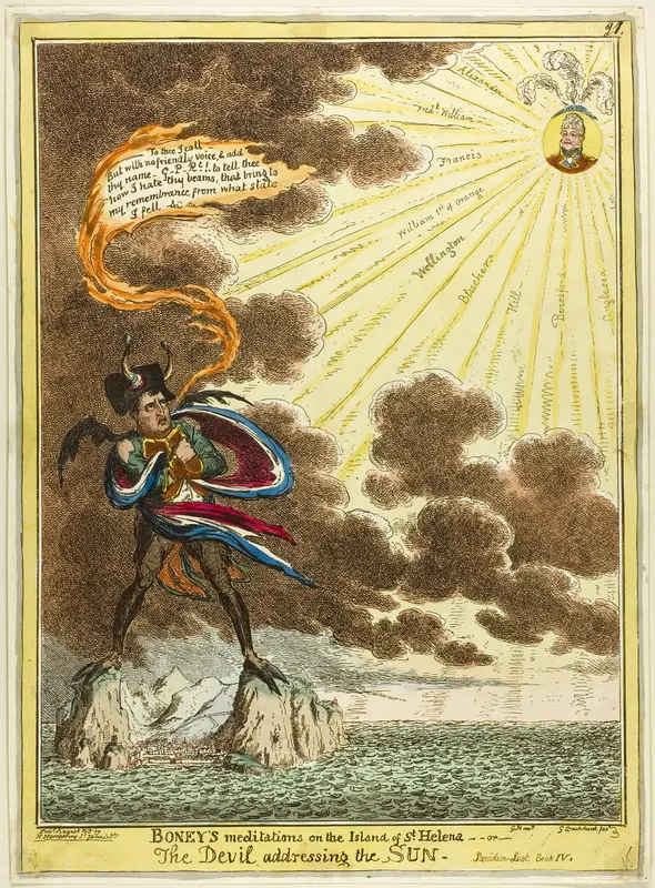 Boney's Meditations on the Island of St. Helena Wall Art by George Cruikshank - High-Resolution Digital Print