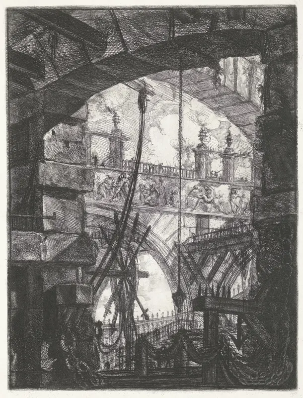 Boog met doorkijk op arcade met een fries Wall Art by Giovanni Battista Piranesi - High-Resolution Digital Print