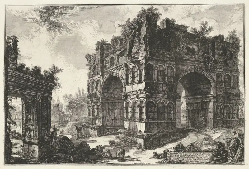 Boog van Janus en de Boog van de geldwisselaars te Rome Wall Art by Unknown - High-Resolution Digital Print