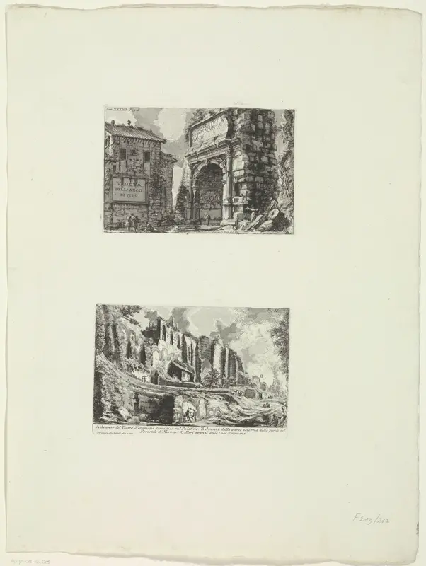Boog van Titus en ruïnes op de Palatijn te Rome Wall Art by Unknown - High-Resolution Digital Print