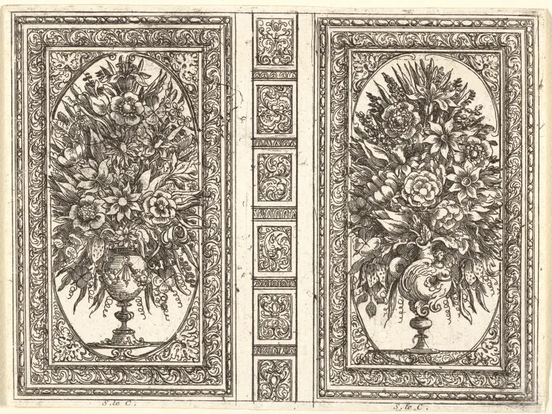 Book Cover (Two Flower Vases) Wall Art by Sébastien Leclerc I - High-Resolution Digital Print