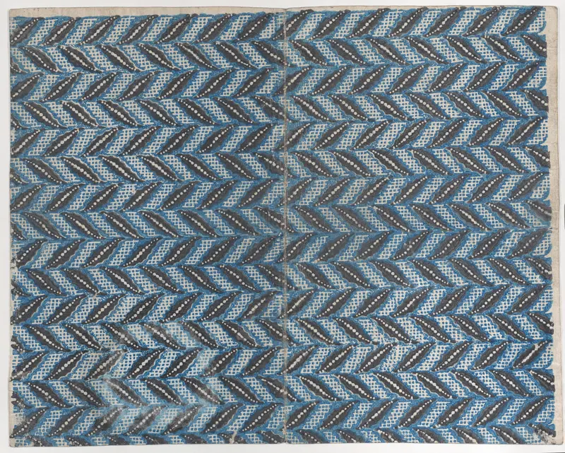 Book cover with black and blue abstract pattern Wall Art by Anonymous - High-Resolution Digital Print