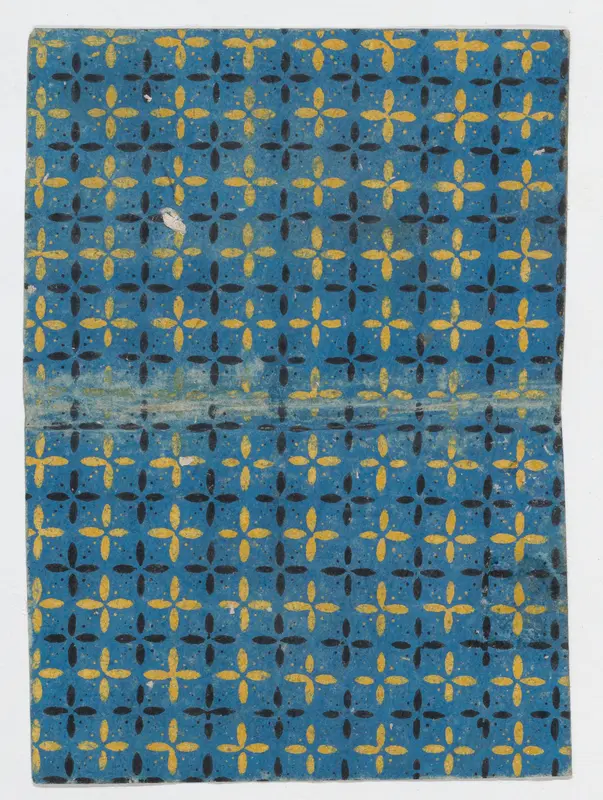 Book cover with blue and yellow cross pattern Wall Art by Anonymous - High-Resolution Digital Print