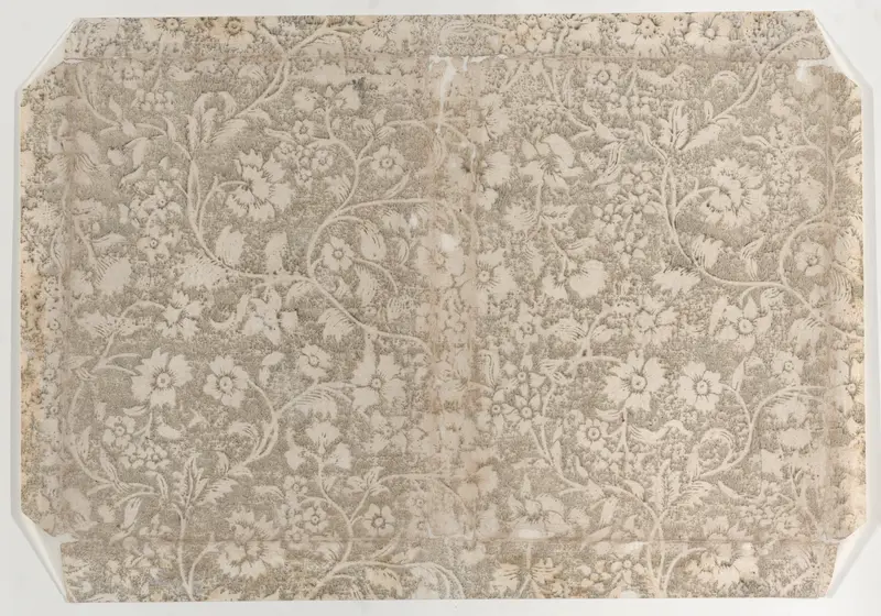 Book cover with gray floral pattern Wall Art by Anonymous - High-Resolution Digital Print