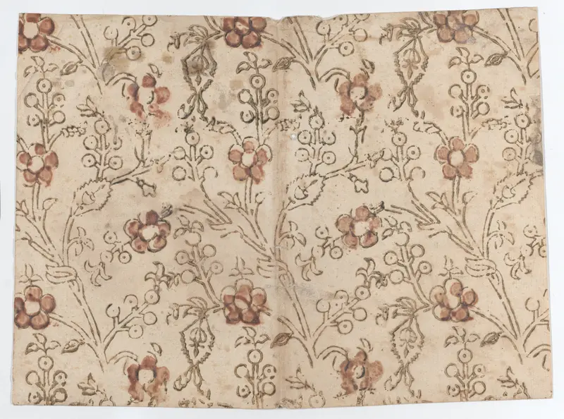 Book cover with overall floral and bud pattern Wall Art by Anonymous - High-Resolution Digital Print
