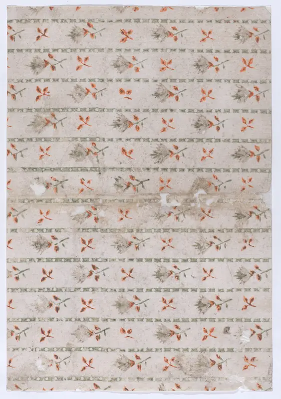 Book cover with overall leaf and stripe pattern Wall Art by Anonymous - High-Resolution Digital Print