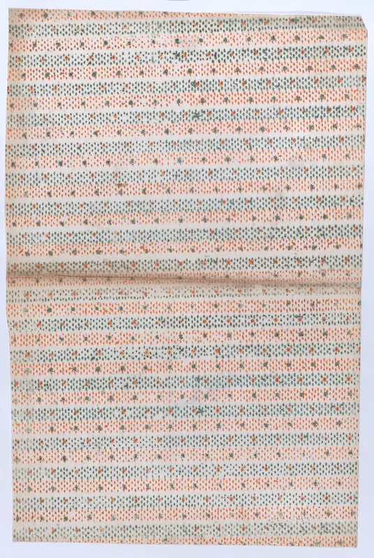 Book cover with overall orange and green dot pattern Wall Art by Anonymous - High-Resolution Digital Print