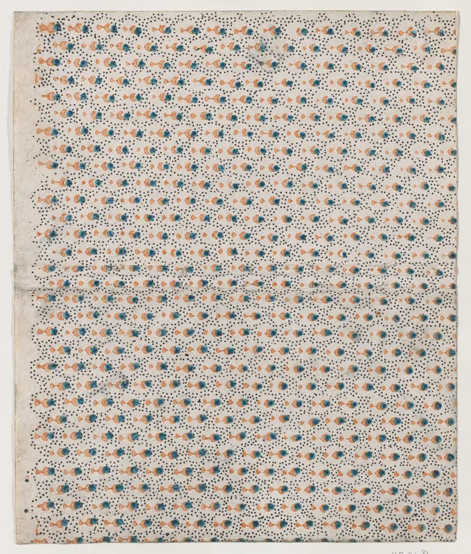 Book cover with overall pattern of orange and blue dots Wall Art by Anonymous - High-Resolution Digital Print