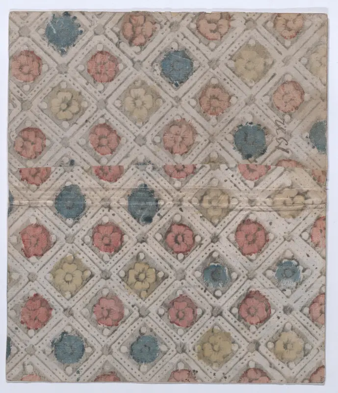 Book cover with overall pattern of rosettes Wall Art by Anonymous - High-Resolution Digital Print