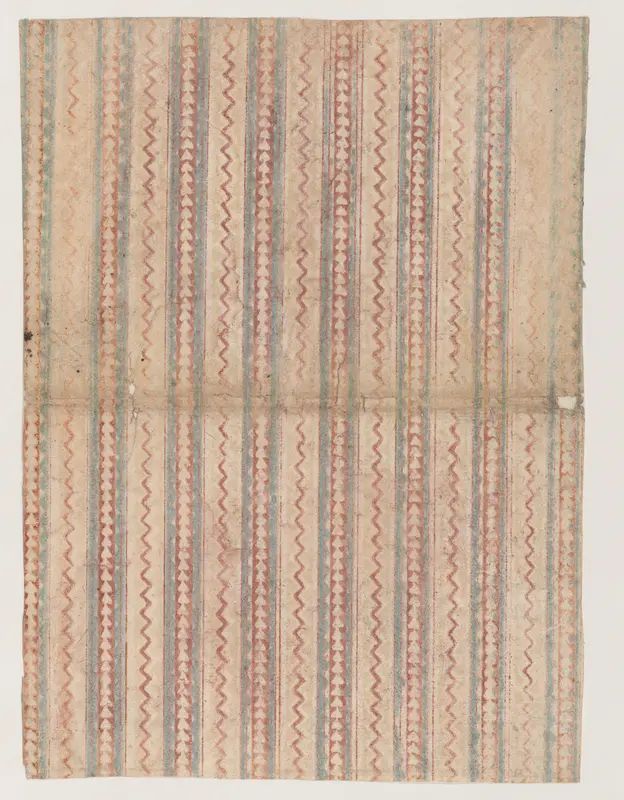 Book cover with overall stripe, zigzag, and triangle pattern Wall Art by Anonymous - High-Resolution Digital Print