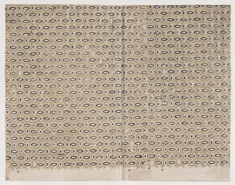 Book cover with pattern of ovals and dots Wall Art by Anonymous - High-Resolution Digital Print
