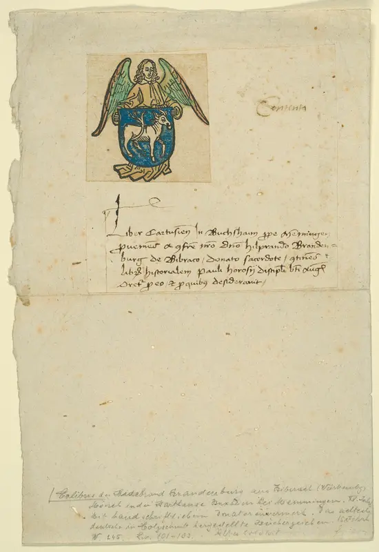 Bookplate of Hildebrand von Brandenburg