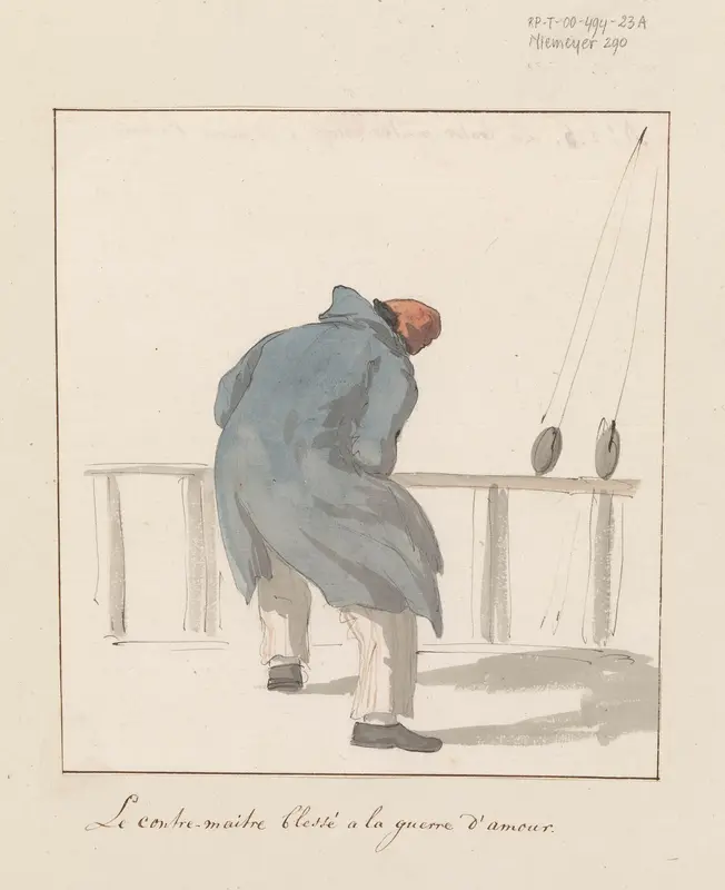 Bootsman aan boord van het schip l'Heureuse Marianne Wall Art by Louis Ducros - High-Resolution Digital Print