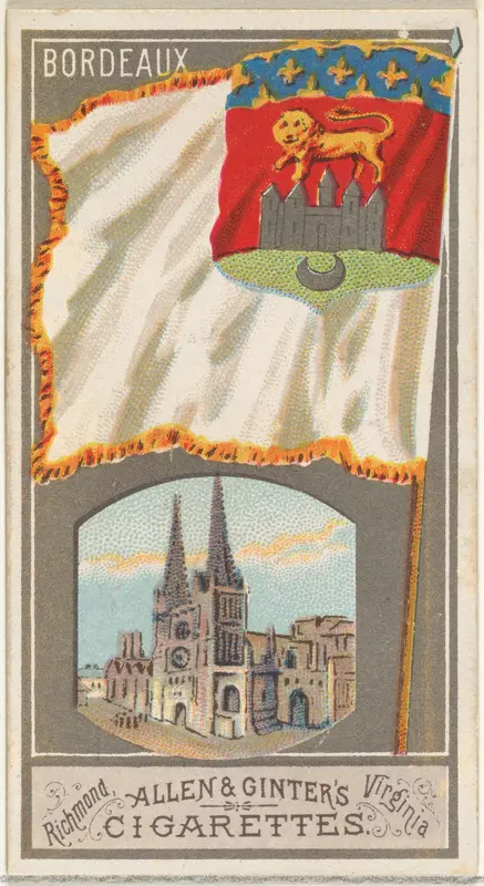 Bordeaux, from the City Flags series (N6) for Allen & Ginter Cigarettes Brands Wall Art by Allen & Ginter - High-Resolution Digital Print