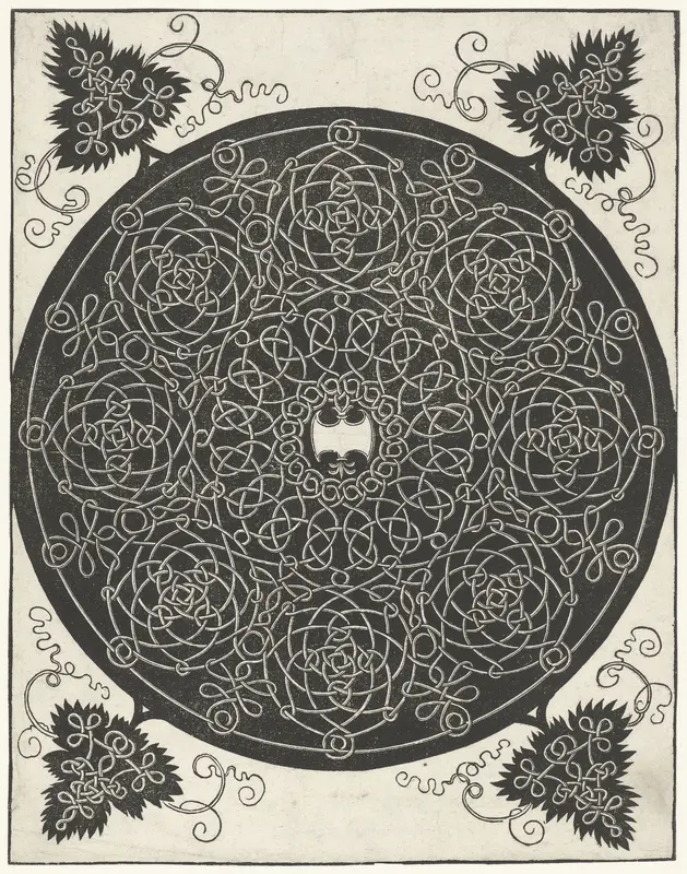 Borduurvoorbeeld met bijlvormig schildje Wall Art by Albrecht Dürer - High-Resolution Digital Print