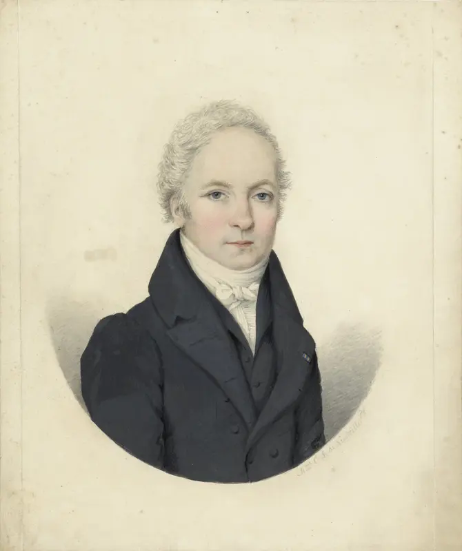 Borstbeeld in ovaal, portret van Georg (?) Clifford Wall Art by Louise Charlotte de Neufville-Ritter - High-Resolution Digital Print