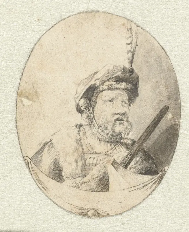 Borstbeeld van een man in Oosterse kledij Wall Art by Unknown - High-Resolution Digital Print