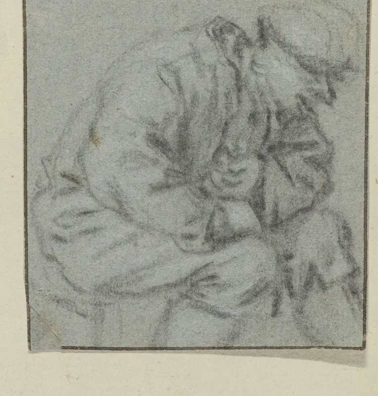 Borststuk van een man met pet, zijn armen over elkaar Wall Art by Adriaen van Ostade - High-Resolution Digital Print