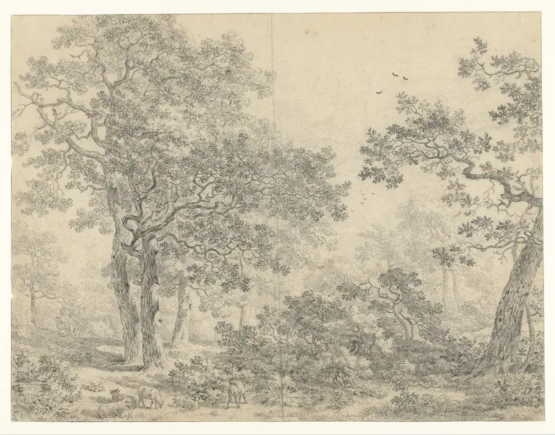 Bosgezicht met schapen Wall Art by Jan van der Meer (II) - High-Resolution Digital Print