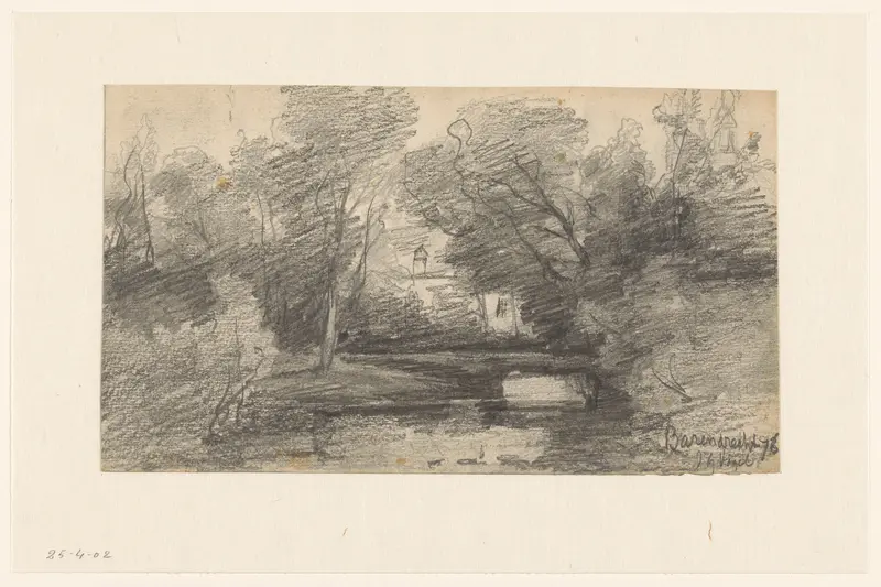 Boslandschap met een bruggetje, Barendrecht Wall Art by Unknown - High-Resolution Digital Print