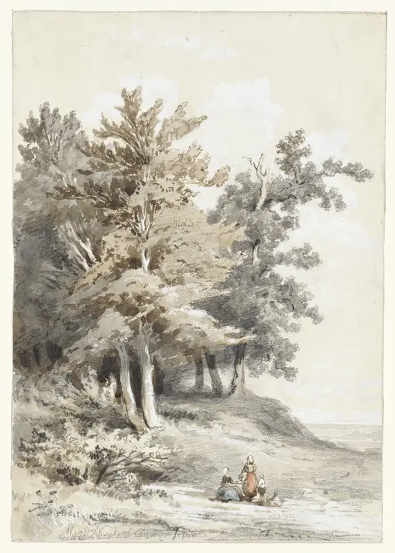 Bosrand met figuren Wall Art by Martinus Antonius Kuytenbrouwer jr. - High-Resolution Digital Print