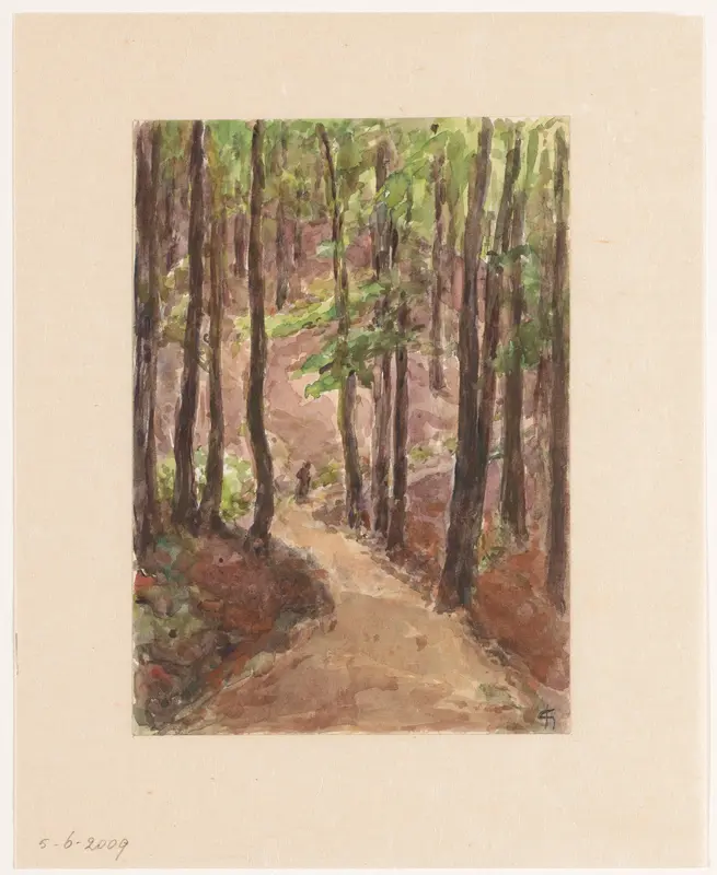 Bosweg door de heuvels te Baden-Baden Wall Art by Carel Nicolaas Storm van 's-Gravesande - High-Resolution Digital Print