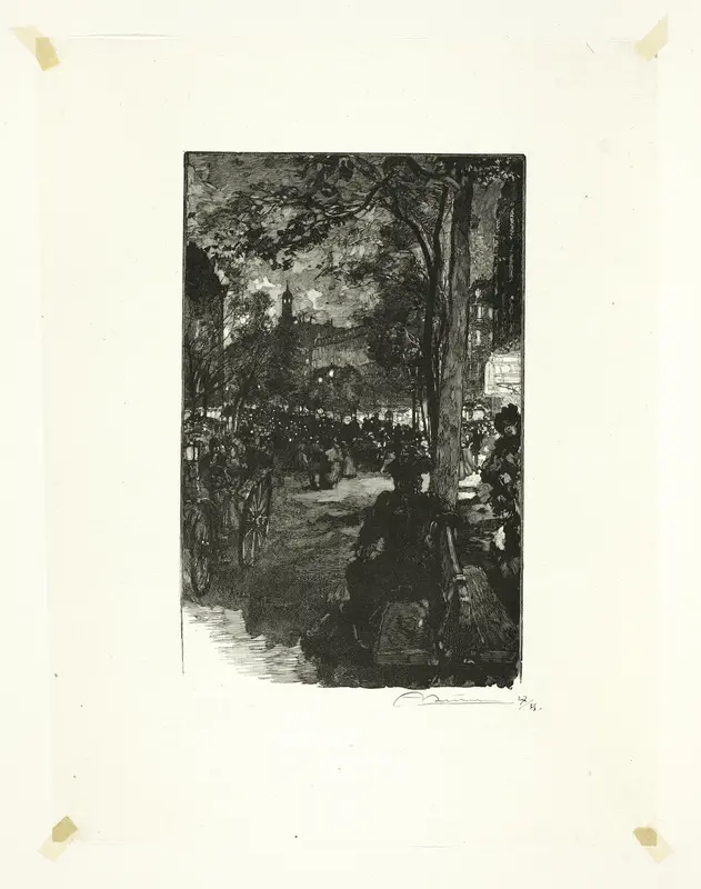 Boulevard Montmartre, Evening, plate fifteen from Le Long de la Seine et des Boulevards