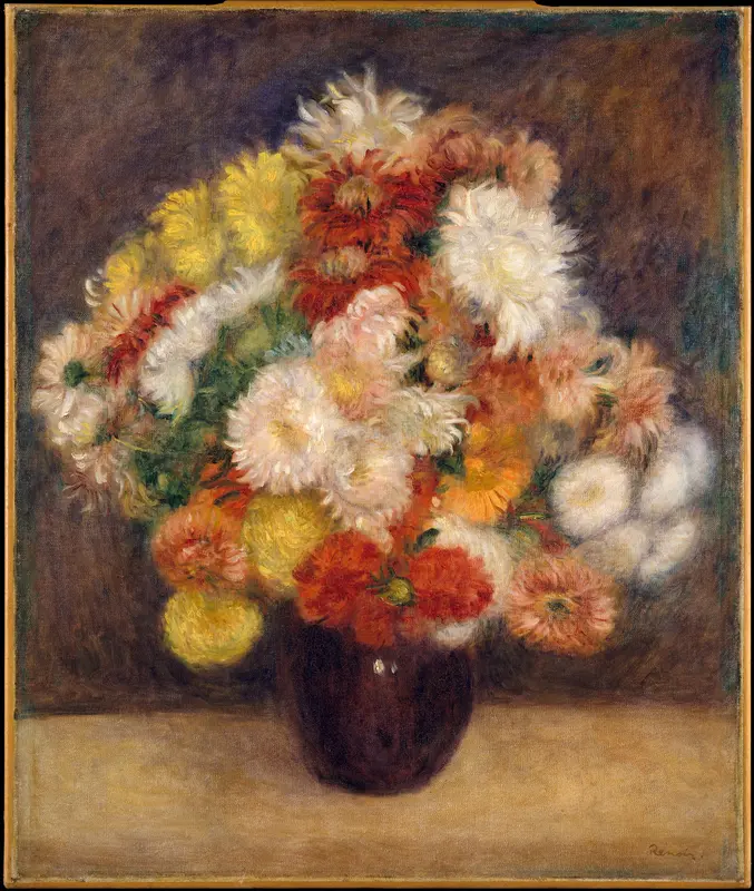Bouquet of Chrysanthemums Wall Art by Auguste Renoir - High-Resolution Digital Print