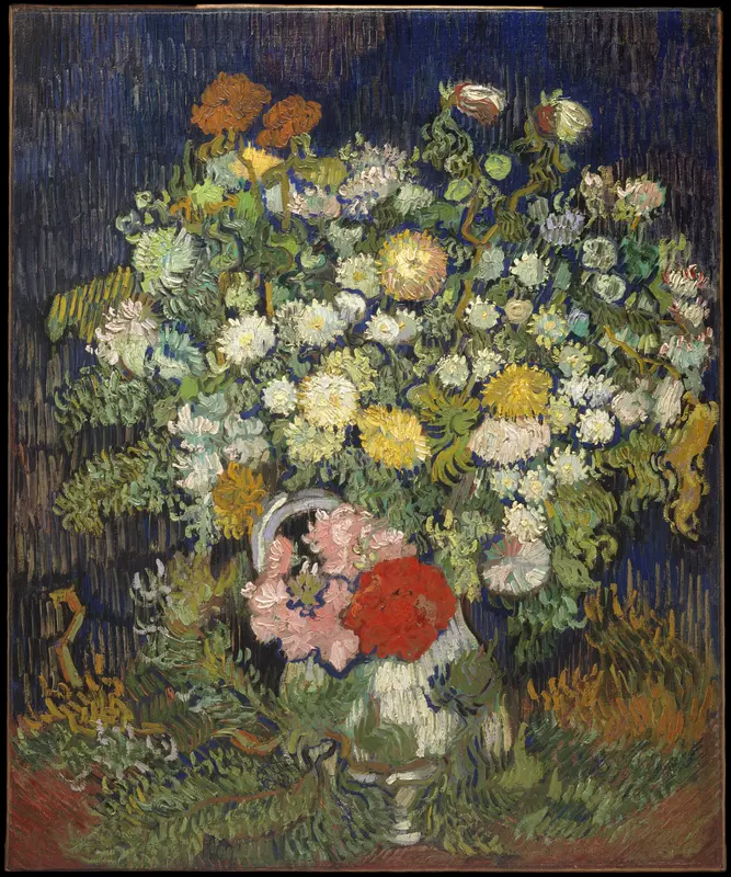 Bouquet of Flowers in a Vase Wall Art by Vincent van Gogh - High-Resolution Digital Print