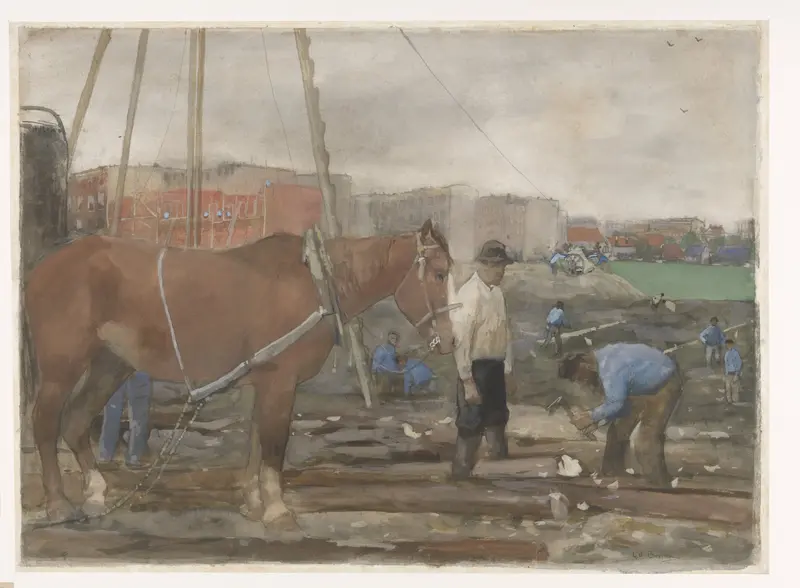 Bouwterrein Oud-West te Amsterdam Wall Art by George Hendrik Breitner - High-Resolution Digital Print