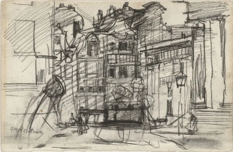 Bouwwerkzaamheden bij de oude beurs Wall Art by George Hendrik Breitner - High-Resolution Digital Print