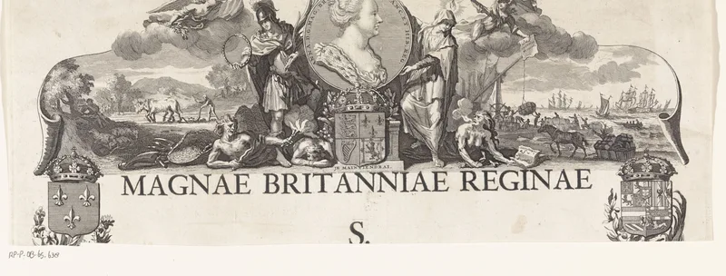 Bovenste fragment van een allegorie ter ere van koningin Anna in het bereiken van de Vrede van Utrecht, 1713 Wall Art by François Halma - High-Resolution Digital Print
