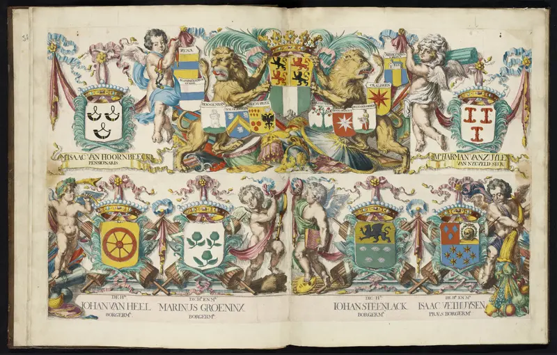 Bovenstuk van de kaart van Rotterdam uit 1694 Wall Art by Romeyn de Hooghe - High-Resolution Digital Print