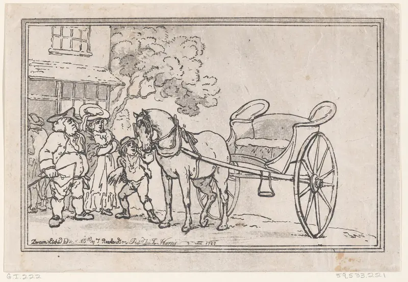 Boy Bringing Round a Citizen's Curricle Wall Art by Thomas Rowlandson - High-Resolution Digital Print