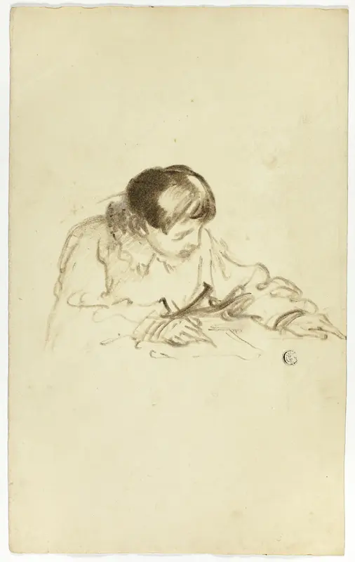 Boy Writing or Sketching Wall Art by Thomas Jones Barker - High-Resolution Digital Print