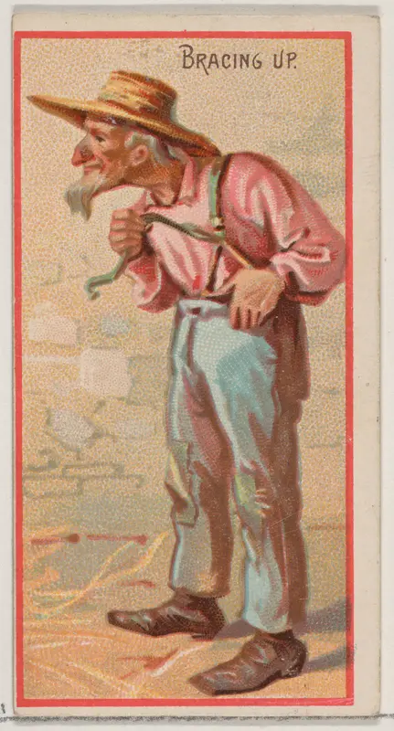 Bracing Up, from the Jokes series (N87) for Duke brand cigarettes Wall Art by W. Duke, Sons & Co. - High-Resolution Digital Print