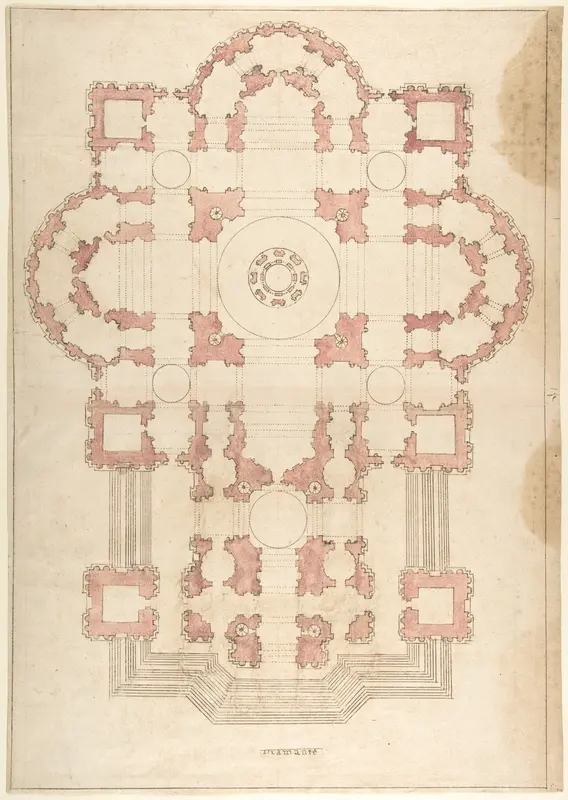 Bramante's Plan for St. Peter's Wall Art by Anonymous, Italian, 16th to 17th century - High-Resolution Digital Print