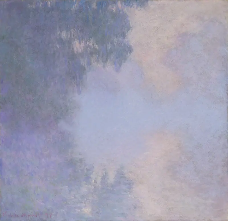 Branch of the Seine near Giverny (Mist) Wall Art by Claude Monet - High-Resolution Digital Print