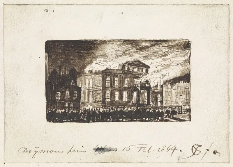 Brand in het Boymans huis te Rotterdam, 16 februari 1864 Wall Art by Cornelis van der Griendt - High-Resolution Digital Print