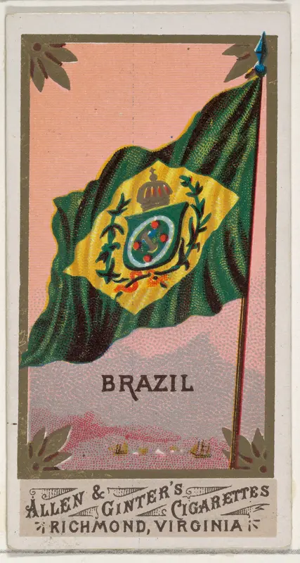 Brazil, from Flags of All Nations, Series 1 (N9) for Allen & Ginter Cigarettes Brands Wall Art by Allen & Ginter - High-Resolution Digital Print