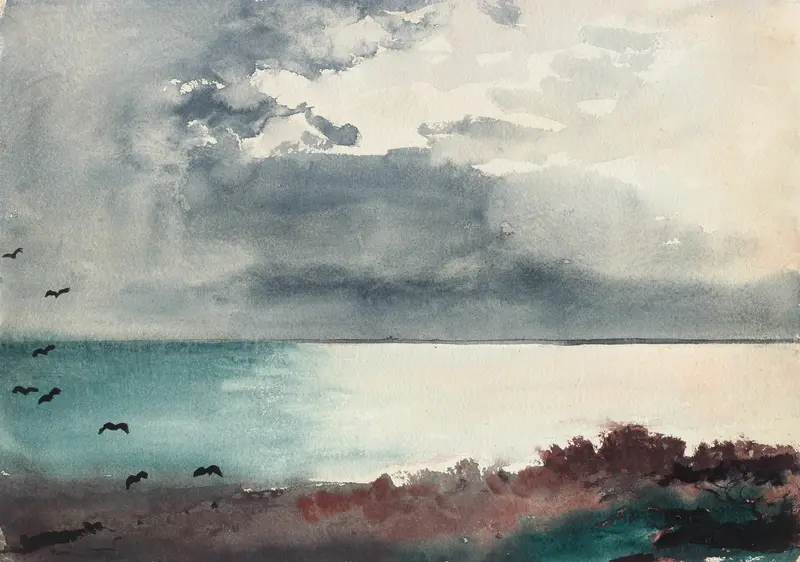 Breaking Storm, Coast of Maine Wall Art by Winslow Homer - High-Resolution Digital Print