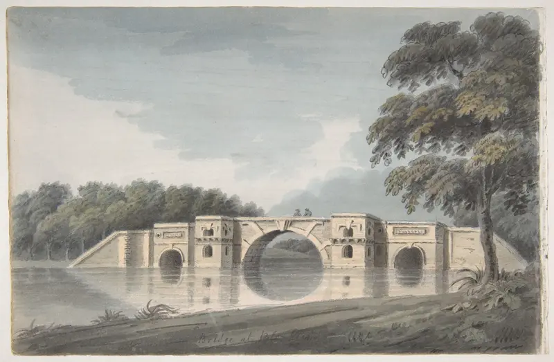 Bridge at Blenheim Palace (recto); York Cathedral (verso) Wall Art by Hubert Cornish - High-Resolution Digital Print