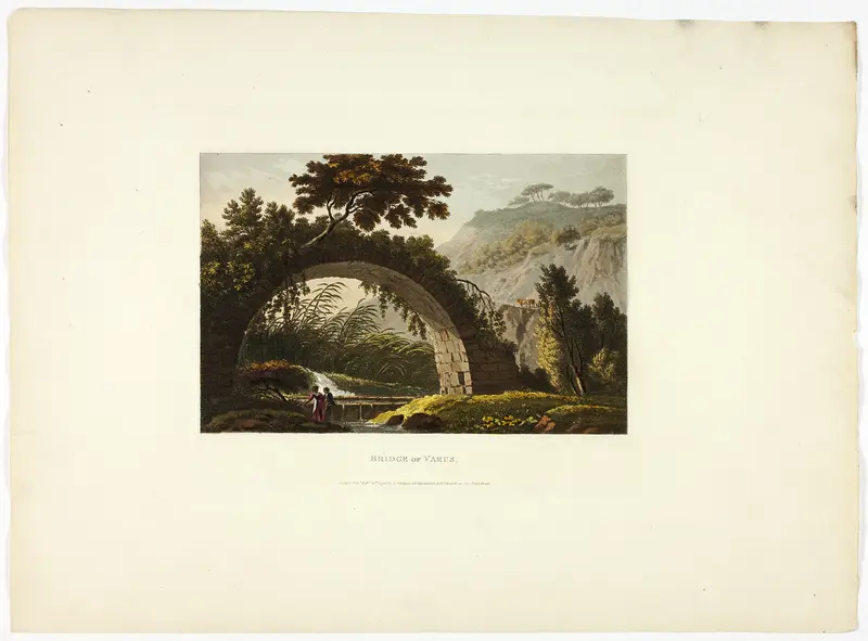 Bridge of Varus, plate twenty-eight from Ruins of Rome Wall Art by M. Dubourg - High-Resolution Digital Print