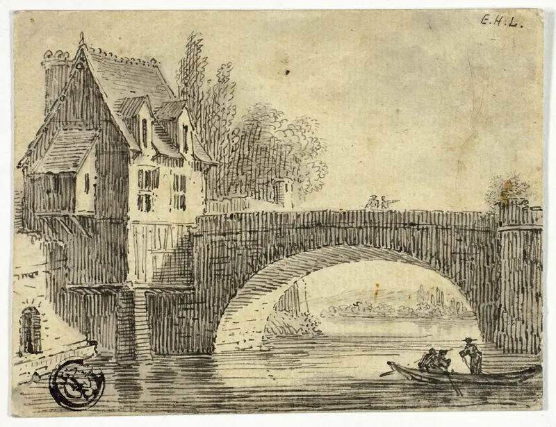 Bridge with House Wall Art by Unknown artist - High-Resolution Digital Print